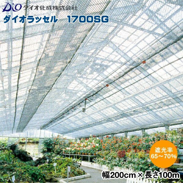 イノベックス ダイオラッセル 1600 (遮光ネット) 黒 巾200cm×長さ50m