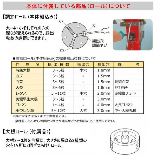 みのる産業 人力野菜播種機 スキップシーダー PS-3 大根専用繰り出し