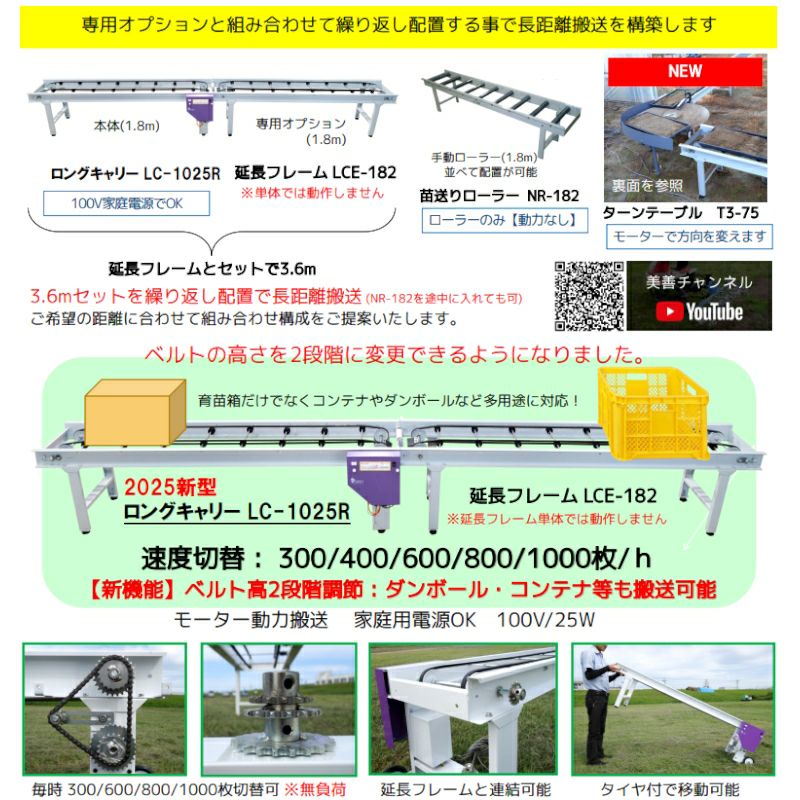 美善 苗送りフレーム NR-182 手動ローラー搬送機 | 農家のお店おてんとさん