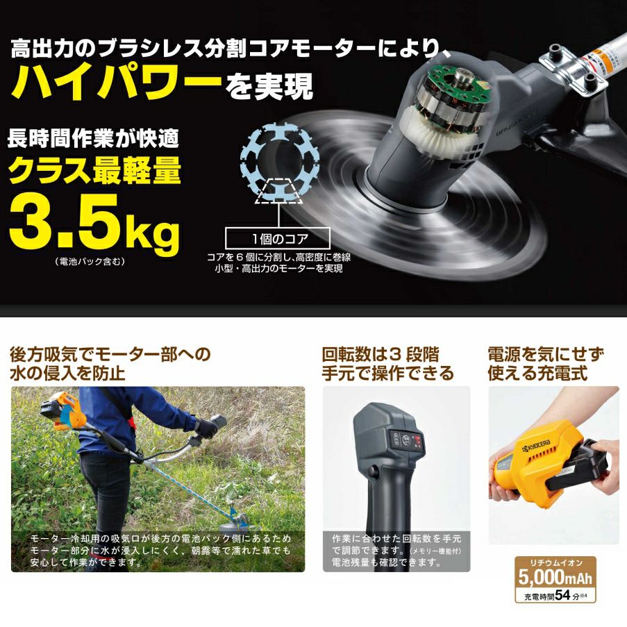 京セラ Kyocera 充電式刈払機 （草刈り機） BK-2350L5 18V 5000mAh